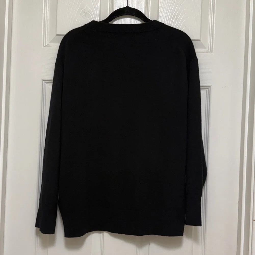 NWT J.Crew Perfect Cashmere Crewneck Sweater in Black